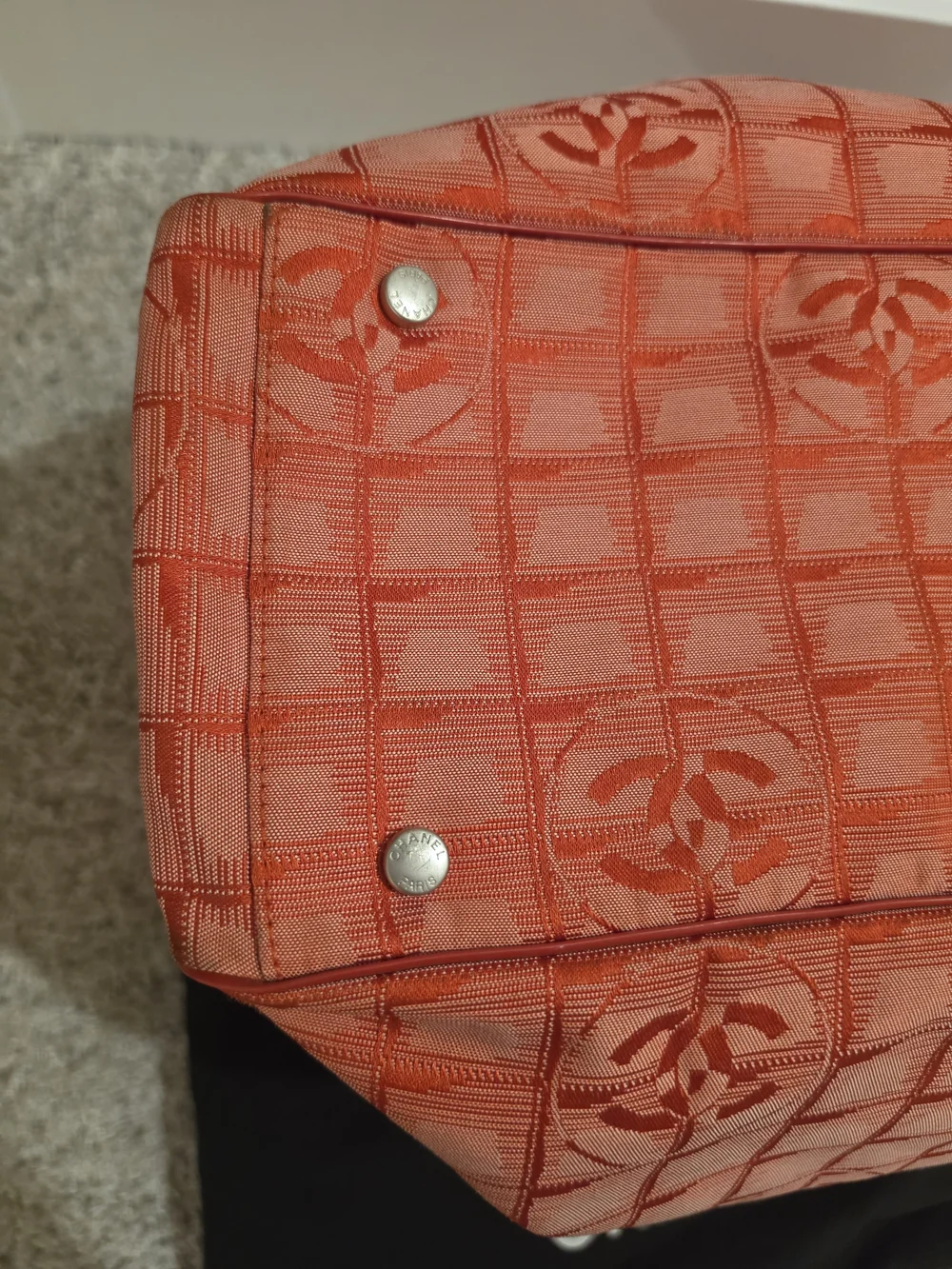 Chanel Coral Quilted Logo Tote Bag